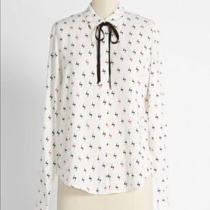 Autumn Storm Tie-Neck Blouse By Sugarhill Brighton for ModCloth